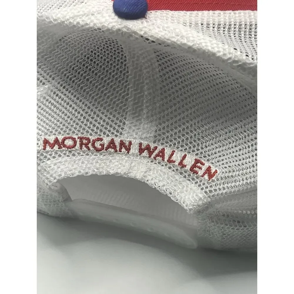 Red, White & Blue Trucker Hat with Star Stripe Logo